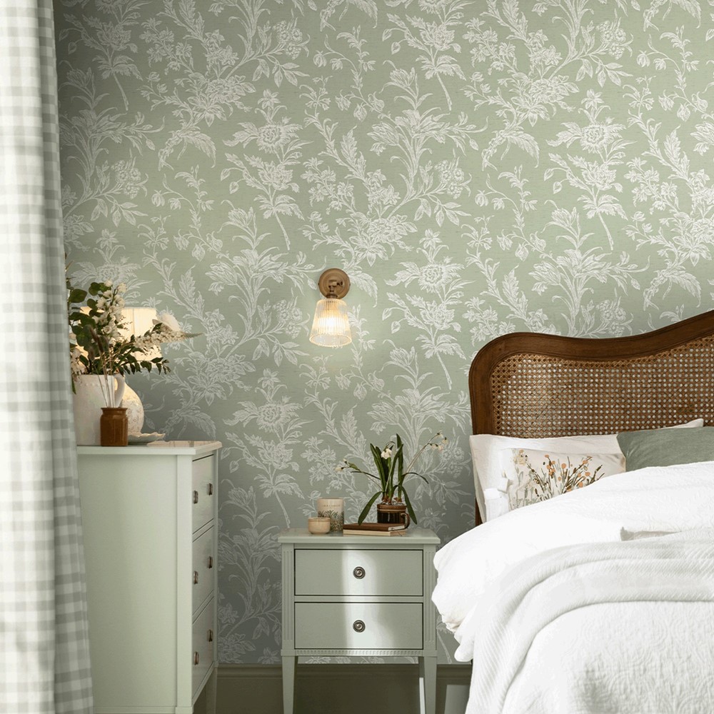 Lloyd Wallpaper 130116 by Laura Ashley in Sage Green